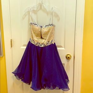 Sherri Hill Blue with diamonds dress